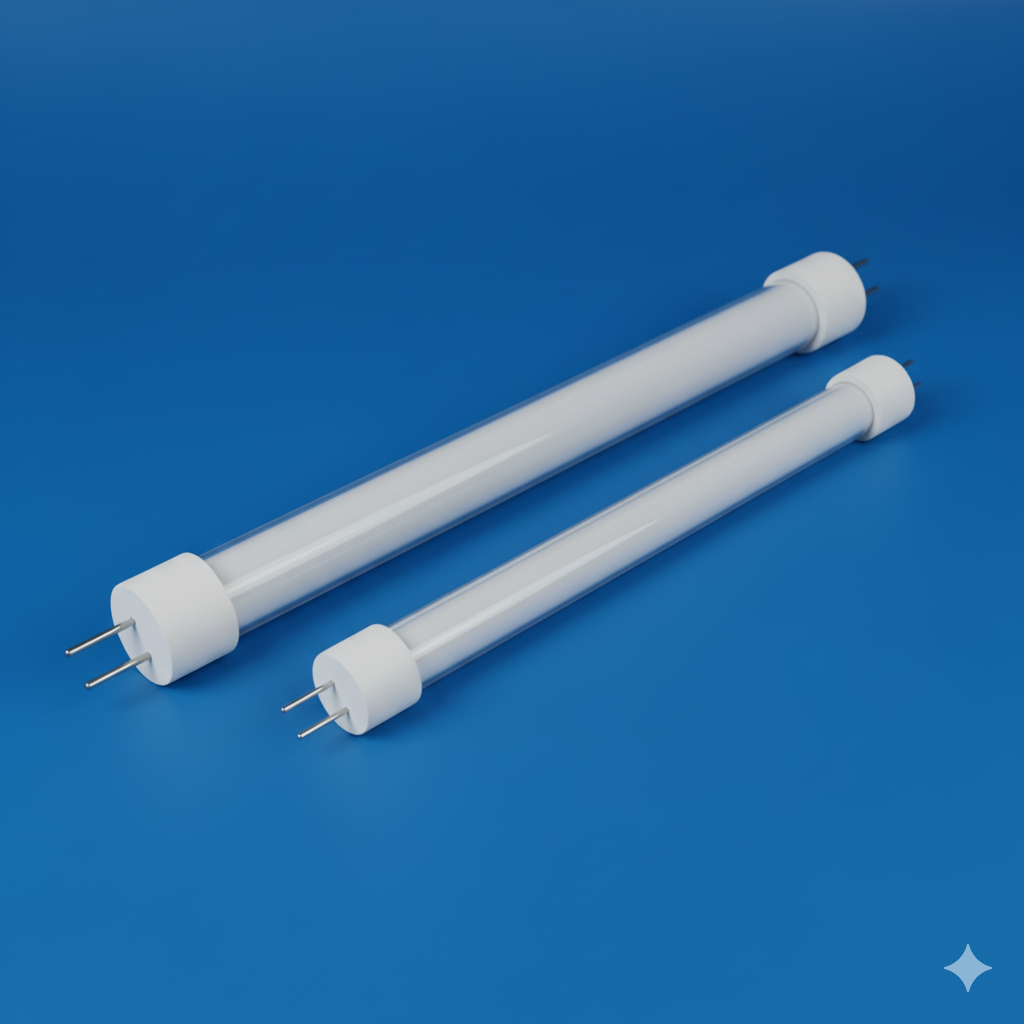 White, translucent quartz glass tube, commonly used as a protective sleeve for heating elements.